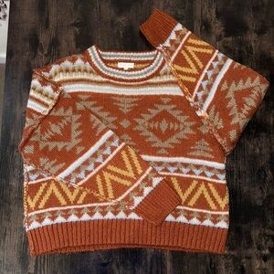 Gilded Intent Aztec Patterned Sweater